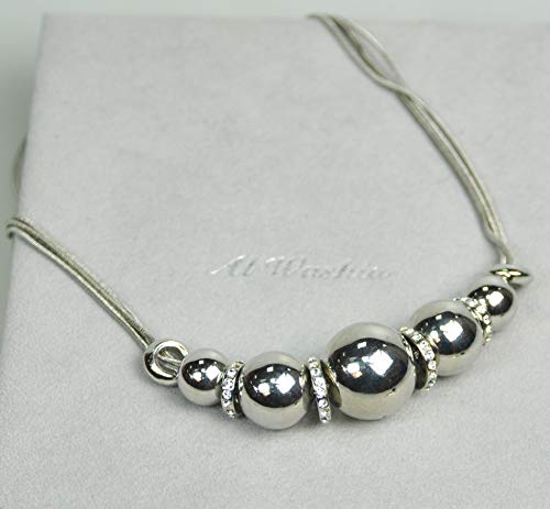 CHARTAGE-NECKLACE-BELGIAN-DESIGN-RHODIUM-PLATED-METAL-WITH-CUBIC-ZIRCONE-STONE-N2811-Sliver-0-0