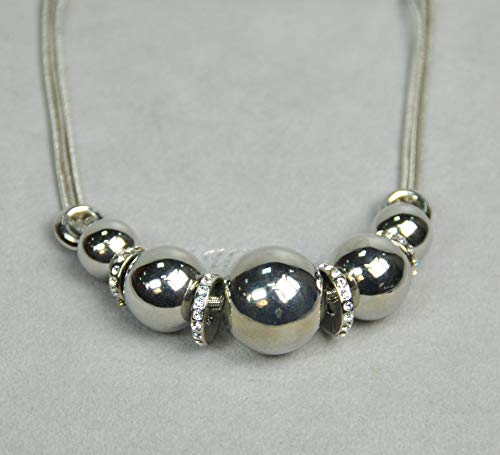 CHARTAGE-NECKLACE-BELGIAN-DESIGN-RHODIUM-PLATED-METAL-WITH-CUBIC-ZIRCONE-STONE-N2811-Sliver-0-1