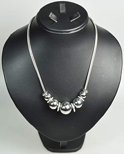 CHARTAGE-NECKLACE-BELGIAN-DESIGN-RHODIUM-PLATED-METAL-WITH-CUBIC-ZIRCONE-STONE-N2811-Sliver-0