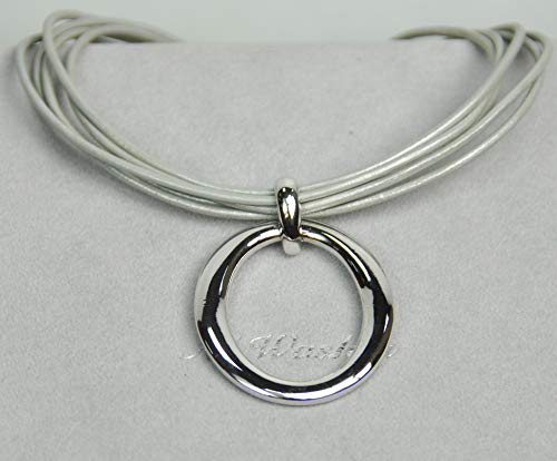 CHARTAGE-NECKLACE-Belgian-DesignRhodium-Plated-Metal-N2544-SilverGrey-Cord-0-0