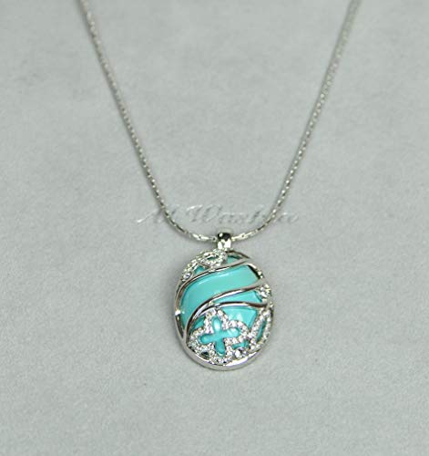 CHARTAGE-NECKLACE-RODIUM-PLATED-METAL-WITH-CUBIC-ZIRCON-STONE-N73982-SILVERTORQUOISE-0-1