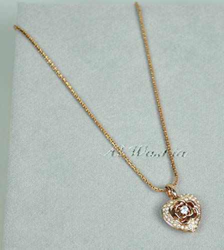 CHARTAGE-NECKLACE-SET-BELGIAN-DESIGN-RHODIUM-PLATED-METAL-WITH-CUBIC-ZIRCON-STONE-ST64403-ROSE-GOLD-0-0