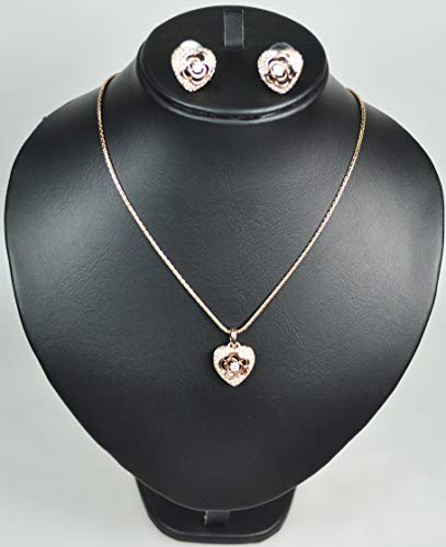 CHARTAGE-NECKLACE-SET-BELGIAN-DESIGN-RHODIUM-PLATED-METAL-WITH-CUBIC-ZIRCON-STONE-ST64403-ROSE-GOLD-0