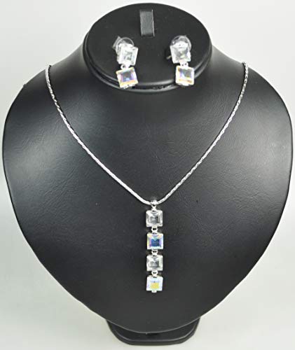 CHARTAGE-NECKLACE-SET-BELGIAN-DESIGN-RHODIUM-PLATED-METAL-WITH-SWAROVSKI-STONE-ST63607-SILVER-0