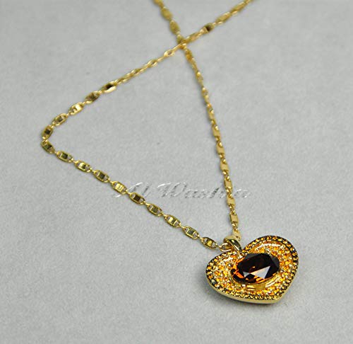 CHARTAGE-NECKLACE-SET-EITH-EARRING-BELGIAN-DESIGN-Gold-Plated-Chain-with-Cubic-Zircon-Stone-ST72548-GOLDTOPAZ-0-0