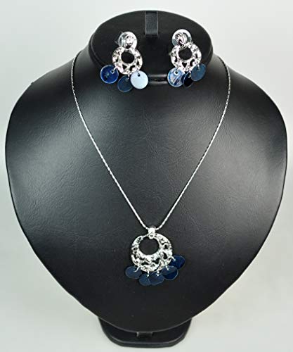 CHARTAGE-NECKLACE-SET-WITH-SEQUENCE-BEADS-Rhodium-Plated-Metal-ST60772-SILVERDARK-BLUE-0