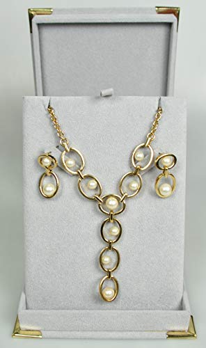 Gold-plated-with-Cultured-Pearl-Necklace-Set-0