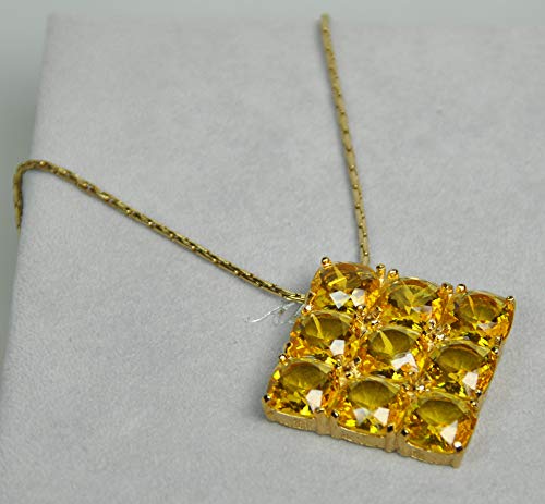 ITALIAN-MADE-NECKLACE-Gold-Plated-Metal-with-Swarovski-Crystal-MDSF99-GoldCitrine-0-0