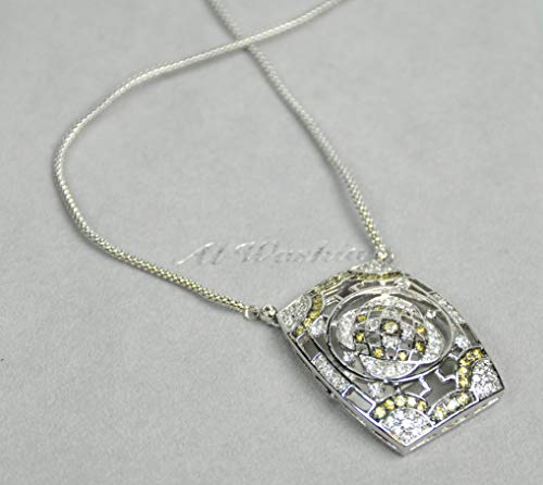 ITALIAN-MADE-NECKLACE-RHODIUM-PLATED-ZIRCON-STONE-DSF99-SILVERYELLOW-STONE-0-0