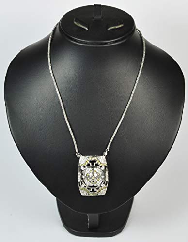 ITALIAN-MADE-NECKLACE-RHODIUM-PLATED-ZIRCON-STONE-DSF99-SILVERYELLOW-STONE-0