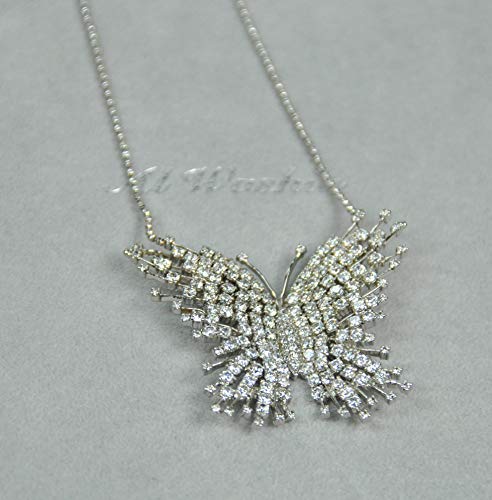 ITALIAN-MADE-NECKLACE-Rhodium-Plated-Metal-with-Cubic-Zircon-Stone-DSF99-Silver-0-0