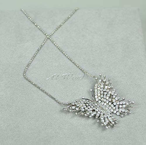 ITALIAN-MADE-NECKLACE-Rhodium-Plated-Metal-with-Cubic-Zircon-Stone-DSF99-Silver-0-1