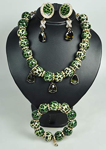 ITALIAN-MADE-NECKLACE-SET-WITH-EARRING-AND-BRACELET-RHODIUM-PLATED-METAL-WITH-CUBIC-ZIRCON-ST5074-GOLDTROPICAL-GREEN-COLOR-0