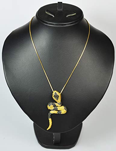 ITALY-MADE-NECKLACE-Gold-plated-Metal-with-cubic-zircon-stone-N49657-GoldJet-Black-0
