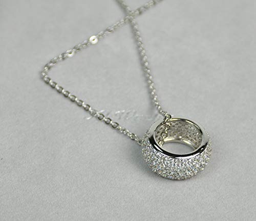 ITALY-MADE-NECKLACE-WITH-RING-PENDANT-Rhodium-Plated-Metal-with-Swarovski-Crystal-N3799-Silver-0-0