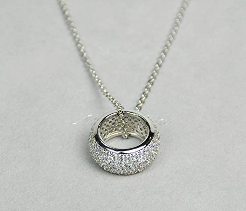 ITALY-MADE-NECKLACE-WITH-RING-PENDANT-Rhodium-Plated-Metal-with-Swarovski-Crystal-N3799-Silver-0-1