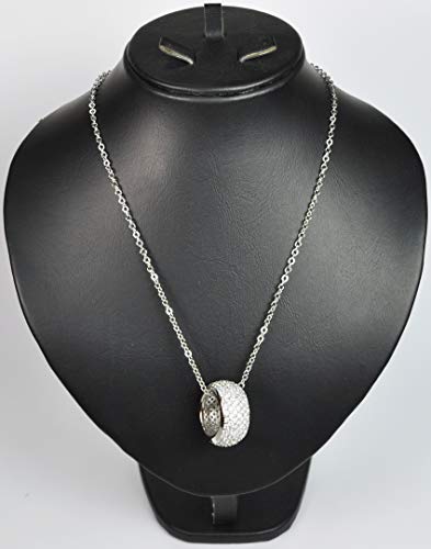 ITALY-MADE-NECKLACE-WITH-RING-PENDANT-Rhodium-Plated-Metal-with-Swarovski-Crystal-N3799-Silver-0