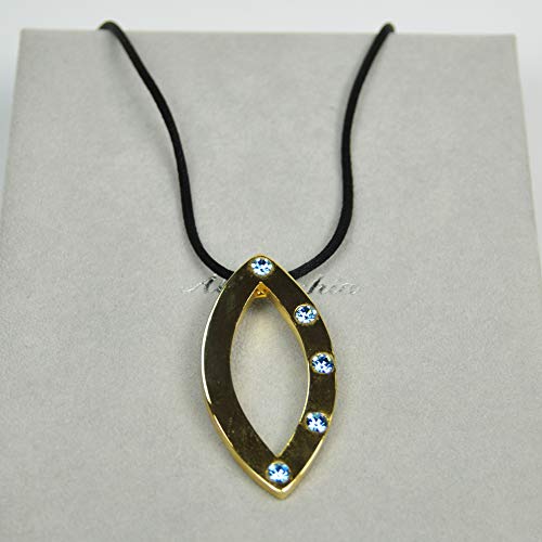 LEBANON-MADE-NECKLACE-Gold-Plated-Metal-with-Swarovski-stone-N2695-Black-CordGold-0-0