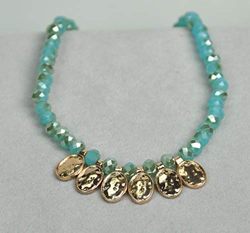 LEBANON-MADE-NECKLACE-Gold-Plated-Metal-with-crystal-N3206-Rose-Goldgreenish-0-1