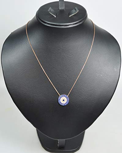 LEBANON-MADE-NECKLACE-RHODIUM-PLATED-WITH-CUBIC-ZIRCON-STONE-N4062-ROSE-GOLDROYAL-BLUE-0