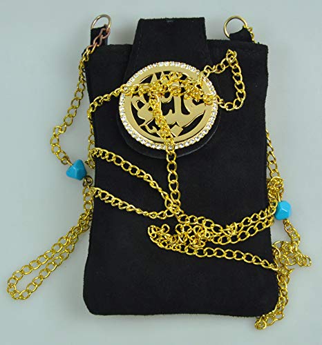 Lebanon-Bag-with-Gold-Plated-Name-ALIYA-with-Cubic-zirconMini-Sling-bagMobile-Holder-BGM13-Black-0-1