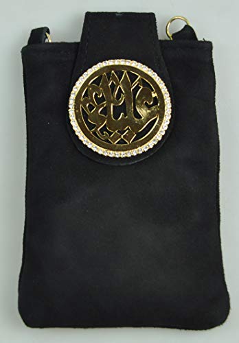 Lebanon-Bag-with-Gold-Plated-Name-ALIYA-with-Cubic-zirconMini-Sling-bagMobile-Holder-BGM13-Black-0