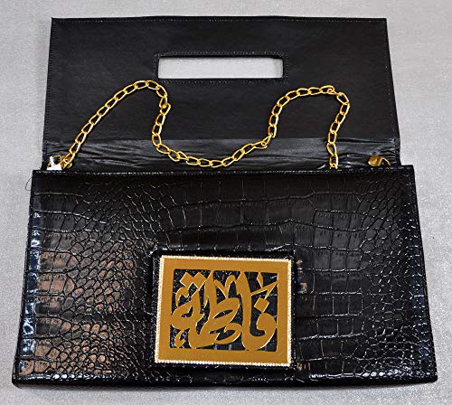 Lebanon-Bag-with-gold-Plated-Name-FATHIMA-with-Cubic-zirconSynthetic-Bag-BG1305-Black-0-1