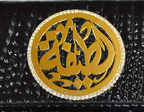 Lebanon-Bag-with-gold-Plated-Name-LATHIFA-with-Cubic-zirconSynthetic-Bag-BG1306-Black-0-0