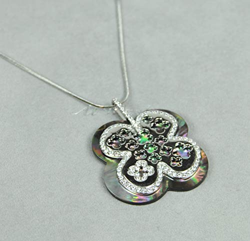 NECKLACE-RHODIUM-PLATED-METAL-WITH-CUBIC-ZIRCON-N49629-SILVERBLACK-0-1