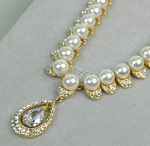 NECKLACE-SET-RHODIUM-PLATED-METAL-WITH-CUBIC-ZIRCON-STONE-AND-PEARL-ST4157-GOLD-0-1