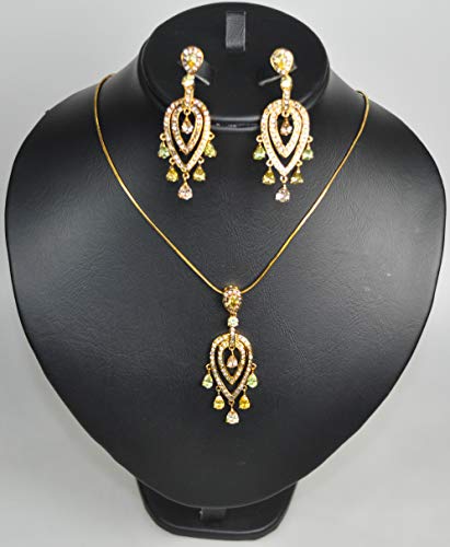 NECKLACE-SET-RHODIUM-PLATED-METAL-WITH-CUBIC-ZIRCON-STONE-ST49393-GOLDLIGHT-YELLOWLIGHT-GREEN-0