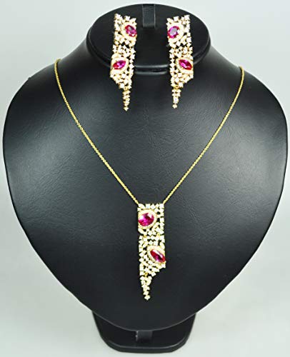 NECKLACE-SET-RHODIUM-PLATED-METAL-WITH-CUBIC-ZIRCON-STONE-ST5601-GOLDFUSCHIA-0