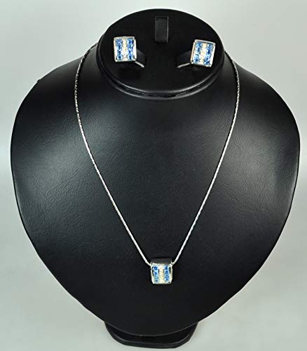 NECKLACE-SET-WITH-EARRING-Rhodium-Plated-with-Cubic-Zircon-MDSF99-SILVERLIGHT-BLUE-0