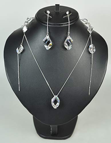 NECKLACE-SET-WITH-SWAROVSKI-STONE-Rhodium-Plated-Metal-with-Swarovski-Stone-ST5244-SILVERCRYSTAL-0
