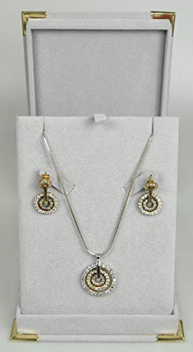 Rhodium-plated-with-Cubic-Zirconia-Stone-Necklace-Set-0